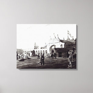 Impressão Em Tela Mercado, gravado por Daniel Havell 1820