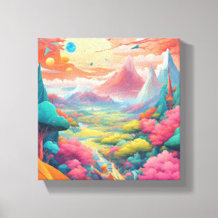 Impressão Em Tela Mergulhe em um mundo de Abstrato surreal