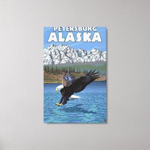 Impressão Em Tela Mergulho Bald Eagle - Petersburgo, Alasca