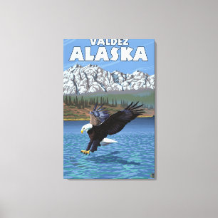 Impressão Em Tela Mergulho da águia americana - Valdez, Alaska