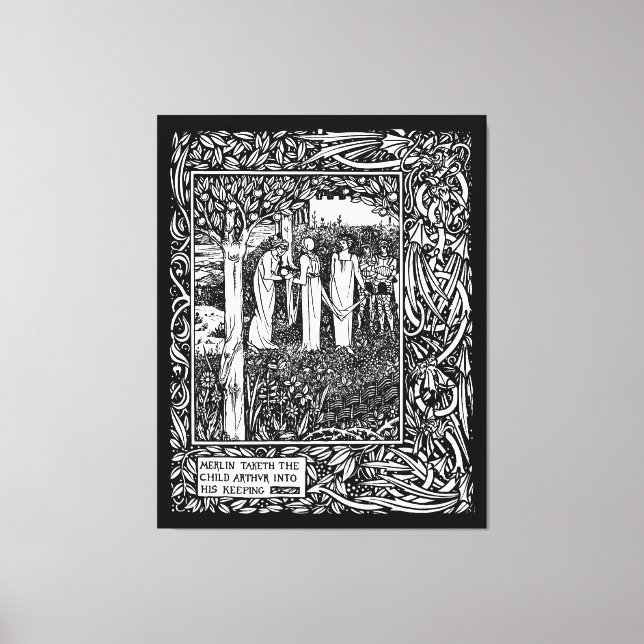 Impressão Em Tela Merlin leva a criança Arthur (Frente)