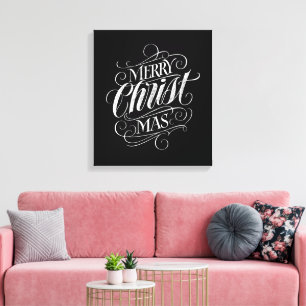 Impressão Em Tela Merry CHRISTmas Religious Chalkboard Calligraphy