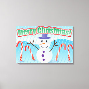 IMPRESSÃO EM TELA MERRY CHRISTMAS SNOWMAN