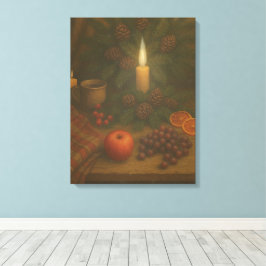 Impressão Em Tela Mesa Sempre Verde – Luz de Velas e Calma