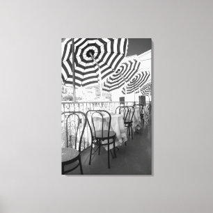 Impressão Em Tela Mesas de restaurante preto e branco