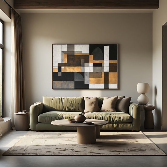 Impressão Em Tela Metallic Geometry Golden Balance (Criador carregado)