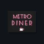 Impressão Em Tela Metro Art Deco Diner Sinal<br><div class="desc">Metro Art Deco Diner Sign é um nome popular para os diners. Este cartaz do Diner em branco, vermelho e preto é um acessório perfeito para sua na moda. A Arte Deco foi um pastiche de muitos estilos diferentes, às vezes contraditórios, unidos por um desejo de ser moderno no início...</div>