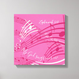 Impressão Em Tela Meu Deus Canta Sobre Mim Zephaniah Música PINK 3:1