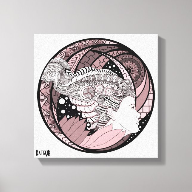 Impressão Em Tela Meus pensamentos. Gráficos abstrato art. (Frente)