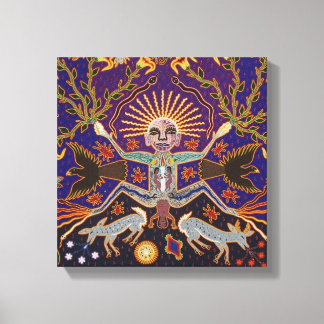 Impressão Em Tela Mexicano Mayan Aztec Deusa Étnica Art Boho (Frente)