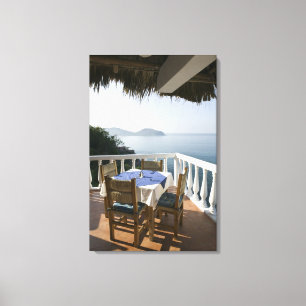 Impressão Em Tela México, Guerrero, Zihuatanejo. Mesa de café sobre