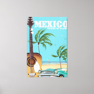 Impressão Em Tela México - viagem pelo poster de viagens plano
