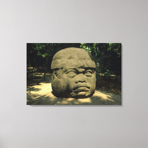 Impressão Em Tela México, Villahermosa, cabeça gigante Olmec, La V