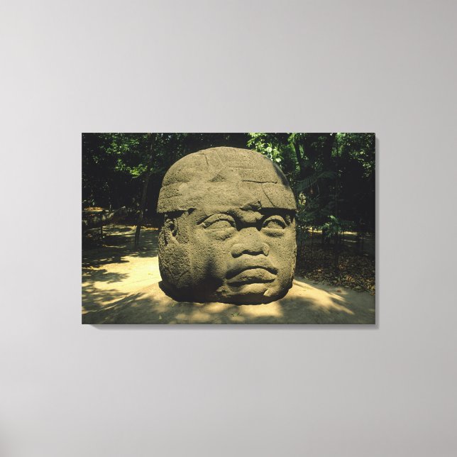 Impressão Em Tela México, Villahermosa, cabeça Olmec gigante, La Ven (Frente)