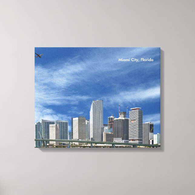 Impressão Em Tela Miami City, Florida (Frente)
