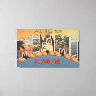 Impressão Em Tela Miami, letra ScenesMiami de FloridaLarge, FL 2