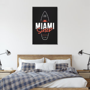 Impressão Em Tela Miami Surf – Design de Surfboard Vintage Sunset Be