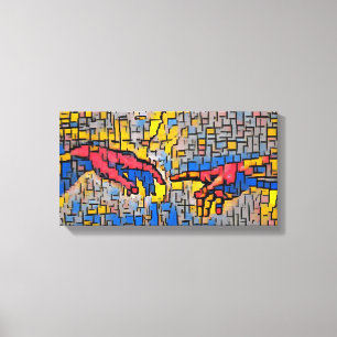 Impressão Em Tela Michelangelo Criação de Adão Abstrato e Colorid