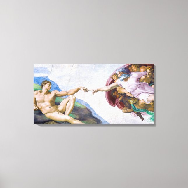 Impressão Em Tela Michelangelo - Criação de Adão Isolado (Frente)