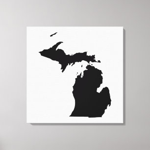 Impressão Em Tela Michigan em preto e branco