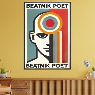 Impressão Em Tela Mid Century Modern Art Beatnik Poet