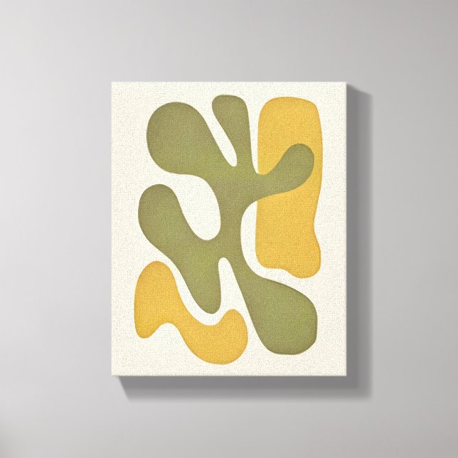 Impressão Em Tela Mid-Century Organic Abstract | Olive Gold (Frente)