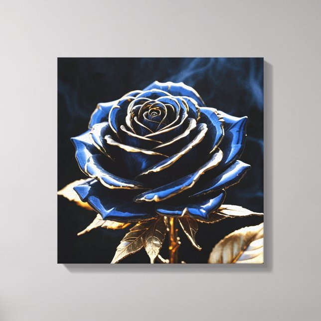 Impressão Em Tela Midnight Bloom Rose (Frente)