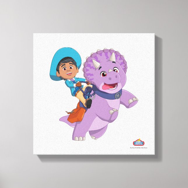 Impressão Em Tela Miguel e Tango | Dino Ranch (Frente)