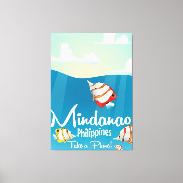 Impressão Em Tela Mindanao, poster de viagens de desenho filipino (Frente)
