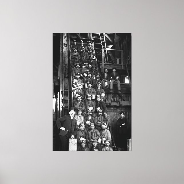 Impressão Em Tela Mineiros da Terra Profunda Prontos para Descendê 1 (Frente)