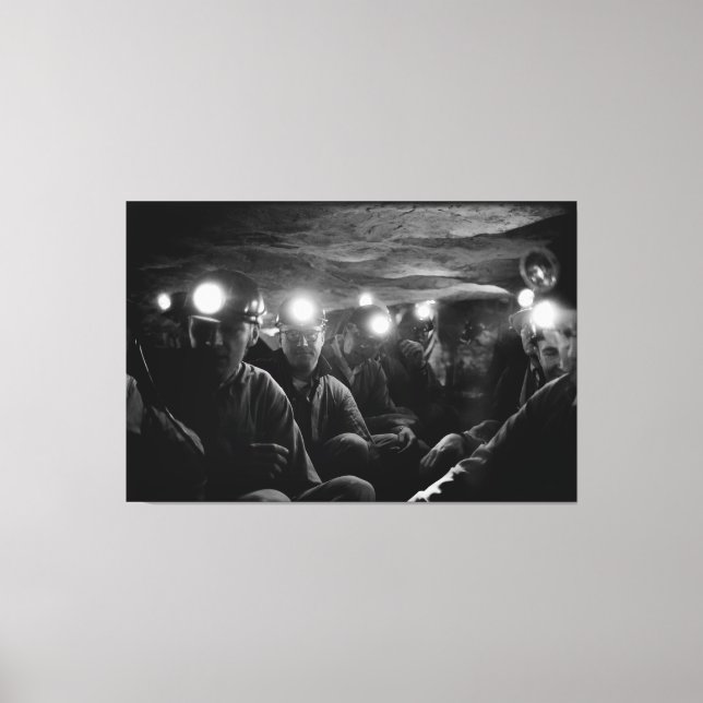 Impressão Em Tela Mineiros de Carvão no fundo do subsolo 1960 (Frente)