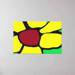 Impressão Em Tela Minha Flor Amarela, tela de desenho estendida Abst