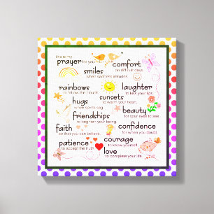 Impressão Em Tela Minha oração para você poema