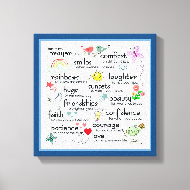 Impressão Em Tela Minha Oração Por Vocês Bençãos (Frente)