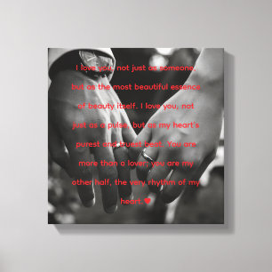 Impressão Em Tela "Minha Outra Metade" Citação Romântica do Batiment