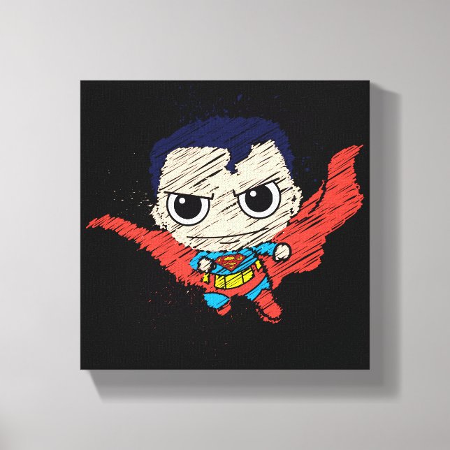 Impressão Em Tela Mini Superman Sketch (Frente)