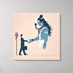 Impressão Em Tela minimalism image of an ordinary person greeting go