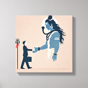 Impressão Em Tela minimalism image of an ordinary person greeting go