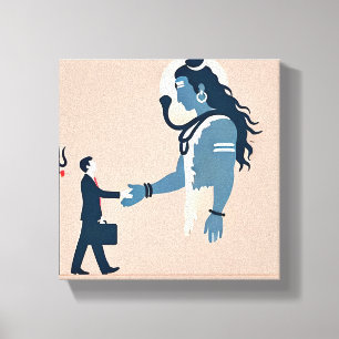 Impressão Em Tela minimalism image of an ordinary person greeting go