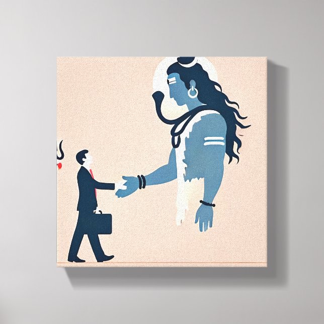 Impressão Em Tela minimalism image of an ordinary person greeting go (Frente)