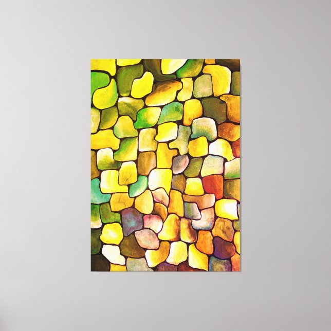 Impressão Em Tela Minimalismo Contemporâneo Padrão Verde Artdeco (Frente)