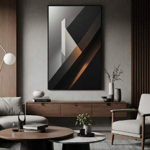 Impressão Em Tela Minimalista Abstrato Concreto Escuro