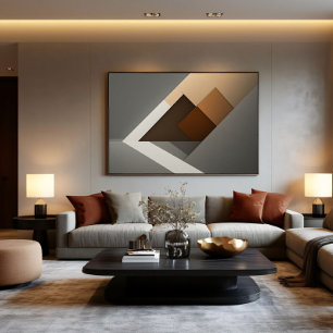 Impressão Em Tela Minimalista Abstrato Geométrico Camadas