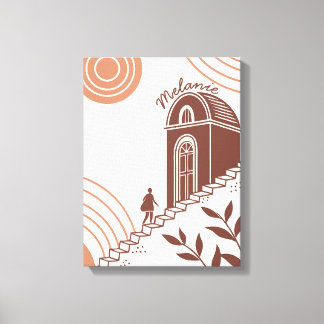 Impressão Em Tela Minimalista Botânico Moderno Personalizado