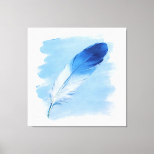 Impressão Em Tela Minimalista curso de óleo azul costeiro traço de p