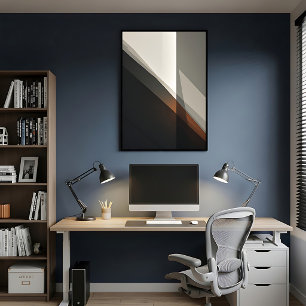 Impressão Em Tela Minimalista Geométrico Abstrato Ferrugem