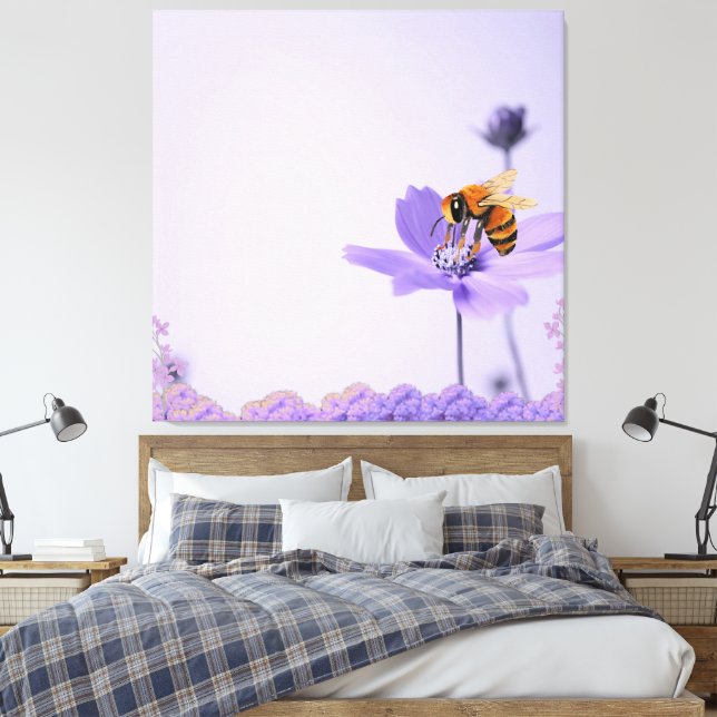 Impressão Em Tela Minimalista Lilás (Insitu(Quarto))