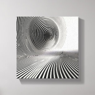 Impressão Em Tela Minimalista Moderno Abstrato Linear Espiral - 3D 