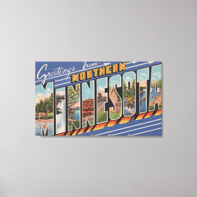 Impressão Em Tela Minnesota (Norte) - Cenas com letras grandes (Frente)