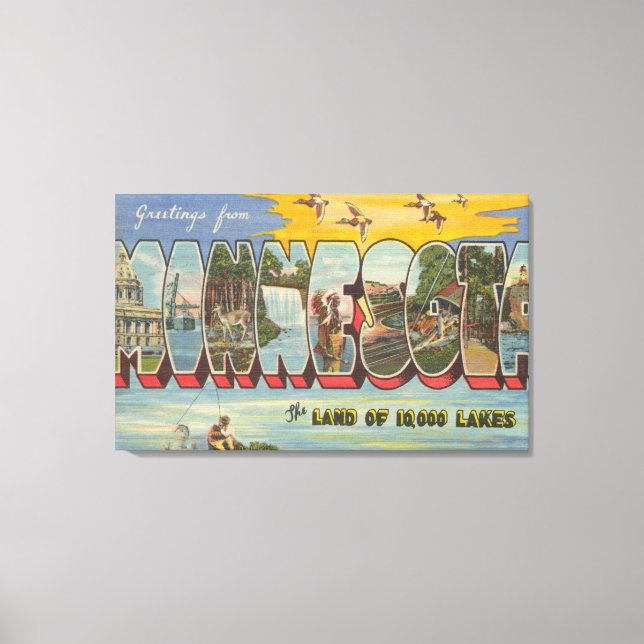 Impressão Em Tela Minnesota (Patos) - Cenas com Letras Grandes (Frente)